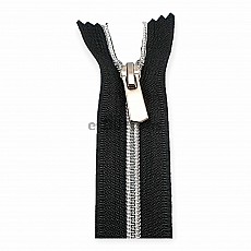 Nylon Coil Zipper 55 cm #5 21,66" Metallic Teeth Jacket Zipper Open End - Separeted ZPSM0055T10