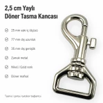 2,5 cm Tasma Kancası Gemici Kanca Yaylı Döner Kanca Özel Metal Kaplama GZ0025TS