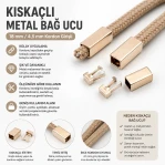 Kolay Uygulanabilir Şık Kıskaçlı Metal Bağ Ucu 18 mm / 4,5 mm Kordon Girişli GM0005