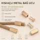 Kolay Uygulanabilir Şık Kıskaçlı Metal Bağ Ucu 18 mm / 4,5 mm Kordon Girişli GM0005, çanta ve giyim ürünlerinde kordon