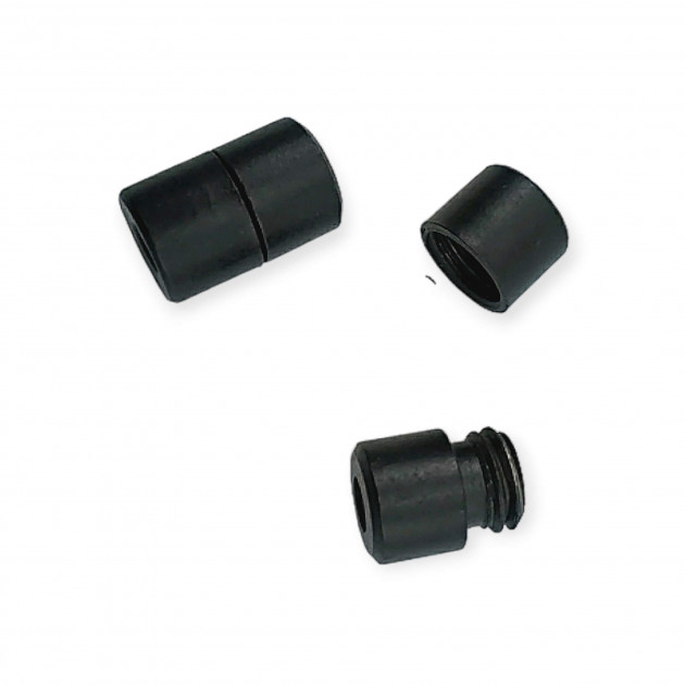 Cylinder Shape Cord End Screw Threaded Two Piece Length 14.5 mm Inlet 3.5 mm GMS001