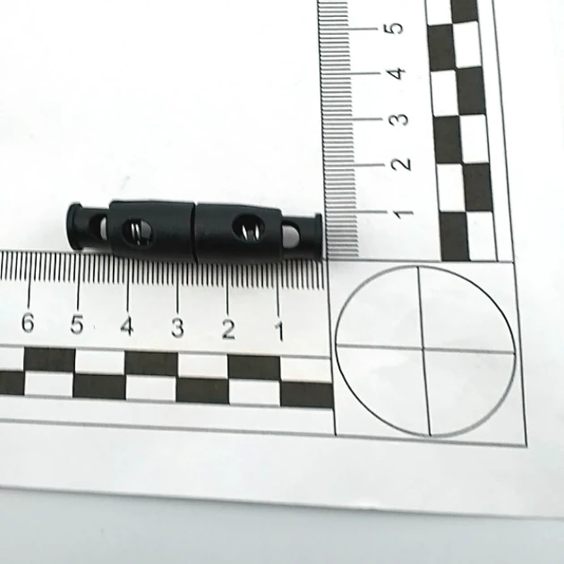 Two Holes Plastic Stopper Interlocking 4 mm Hole Diameter Double Pressing From Top - Bottom H001111