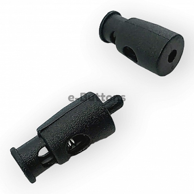 Two Holes Plastic Stopper Interlocking 4 mm Hole Diameter Double Pressing From Top - Bottom H001111
