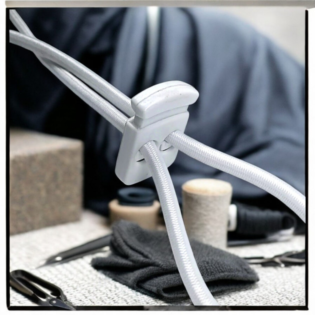 Plastic Stopper Two Hole 6 mm Hole Diameter Top Press - Rectangular Model H002301