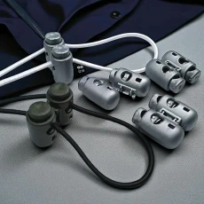 Two-Hole Plastic Stopper with Middle Interlocking, Top Press, 5 mm Hole Diameter, H002308