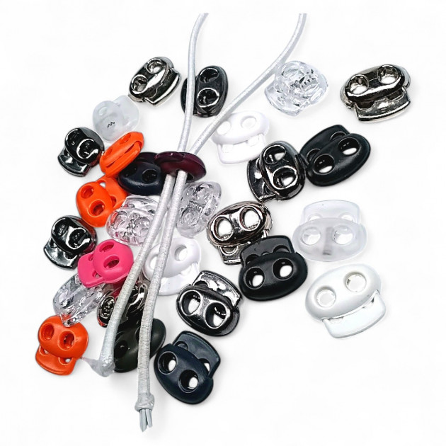 Plastic Stopper Two Hole 6 mm Hole Diameter Top Press - Moon Model Stopper H002807