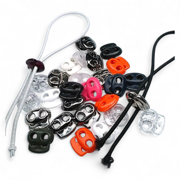 Plastic Stopper Two Hole 6 mm Hole Diameter Top Press - Moon Model Stopper H002807