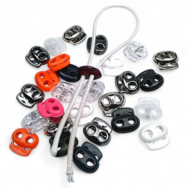 Plastic Stopper Two Hole 6 mm Hole Diameter Top Press - Moon Model Stopper H002807