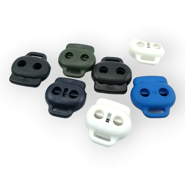 Plastic Stopper Two Hole 4 mm Hole Diameter Top Press - Bottom Bridge H003001