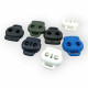 Plastic Stopper Two Hole 4 mm Hole Diameter Top Press - Bottom Bridge H003001