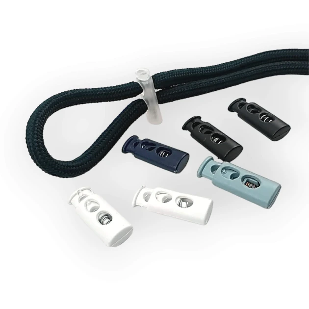 İki Delikli Plastik Stoper 4 mm Delik Çaplı Uzun Model Stoper - Üstten Basmalı H005009