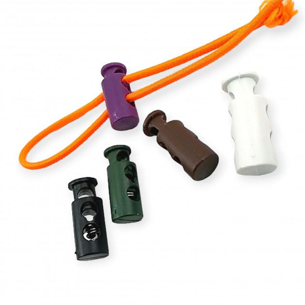 İki Delikli 5 mm Delik Çaplı Uzun Model Stoper Plastik Stoper - Üstten Basmalı H005036