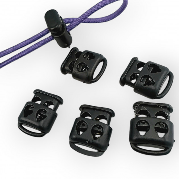 Plastic Stopper Two Hole 4 mm Hole Diameter Top Press - Bottom Bridge H005047