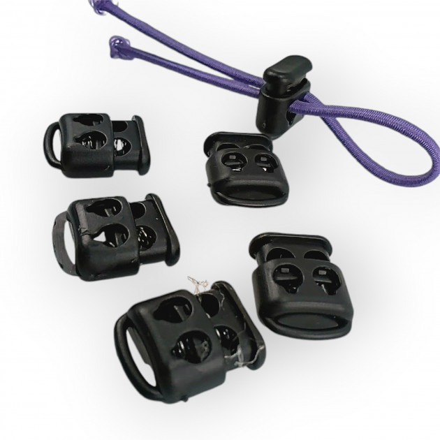 Plastic Stopper Two Hole 4 mm Hole Diameter Top Press - Bottom Bridge H005047