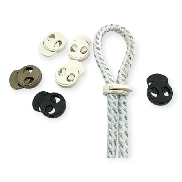 Yuvarlak Model Stoper - İki Delikli Plastik Stoper 5 mm Delik Çaplı Üstten Basmalı H008023K