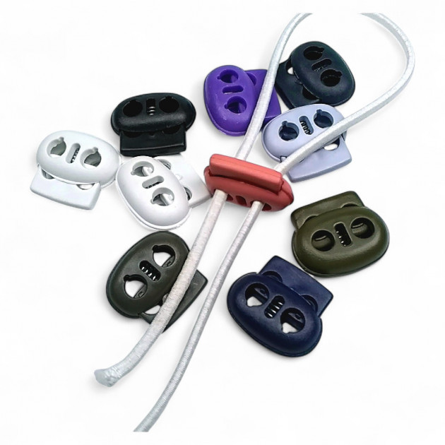 Plastic Stopper Two Hole 4 mm Hole Diameter Top Press - Moon Model Stopper H008023B