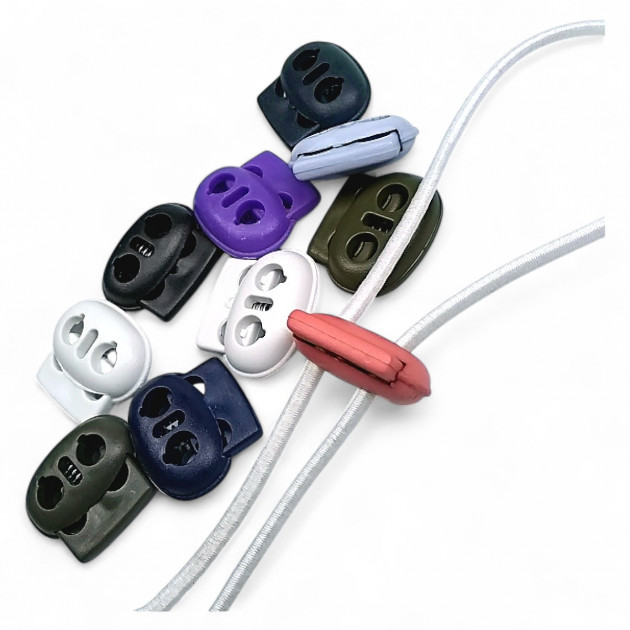 Plastic Stopper Two Hole 4 mm Hole Diameter Top Press - Moon Model Stopper H008023B