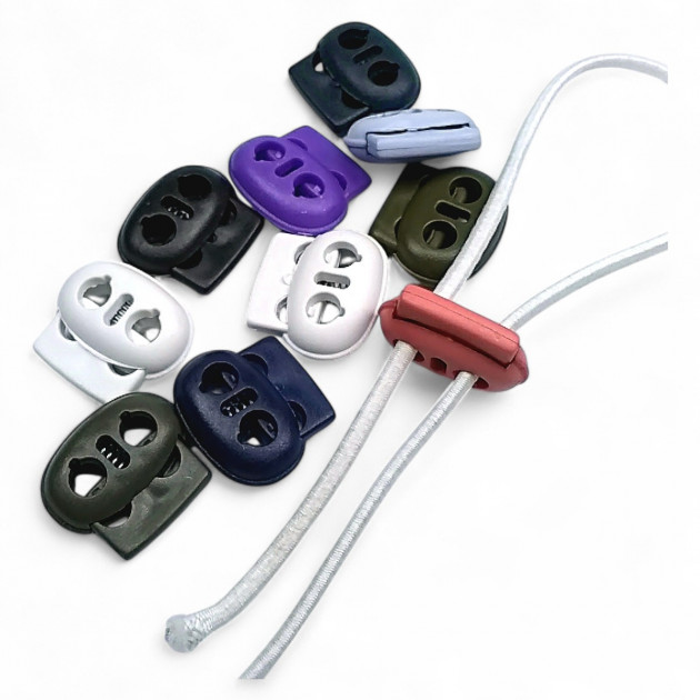 Plastic Stopper Two Hole 4 mm Hole Diameter Top Press - Moon Model Stopper H008023B