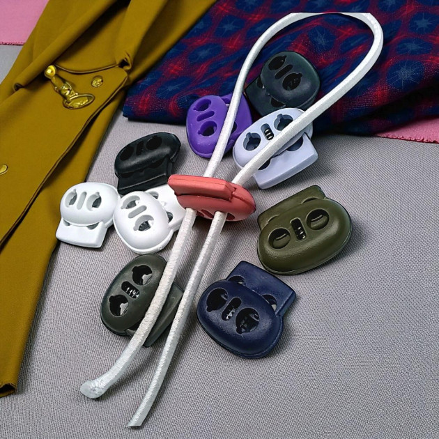 Plastic Stopper Two Hole 4 mm Hole Diameter Top Press - Moon Model Stopper H008023B