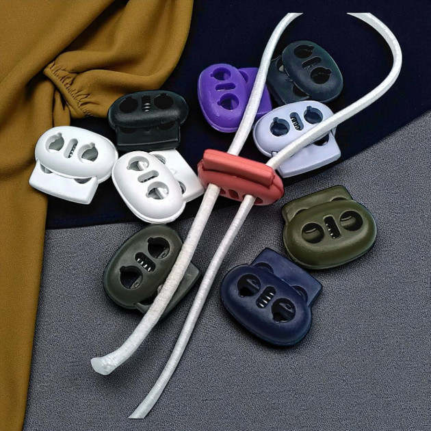 Plastic Stopper Two Hole 4 mm Hole Diameter Top Press - Moon Model Stopper H008023B