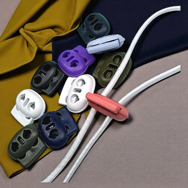 Plastic Stopper Two Hole 4 mm Hole Diameter Top Press - Moon Model Stopper H008023B