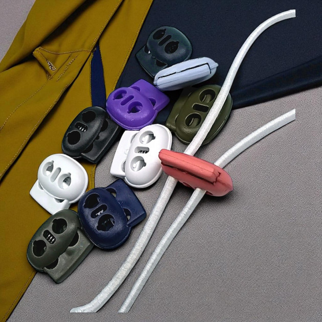 Plastic Stopper Two Hole 4 mm Hole Diameter Top Press - Moon Model Stopper H008023B