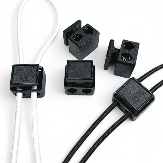 Two Hole Plastic Stopper 5 mm Hole Diameter Top Press Stopper H008505