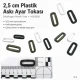 Askı Ayar Tokası 2,5 cm Plastik Dikdörtgen Toka H002820, siyah renk, çanta ve kemer projeleri için ideal, dayanıklı ve hafif