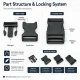 4 cm / 1.57 in Snap Bandolier Buckle Snap Plastic Buckle H005503 for bags, shoes, and textile products