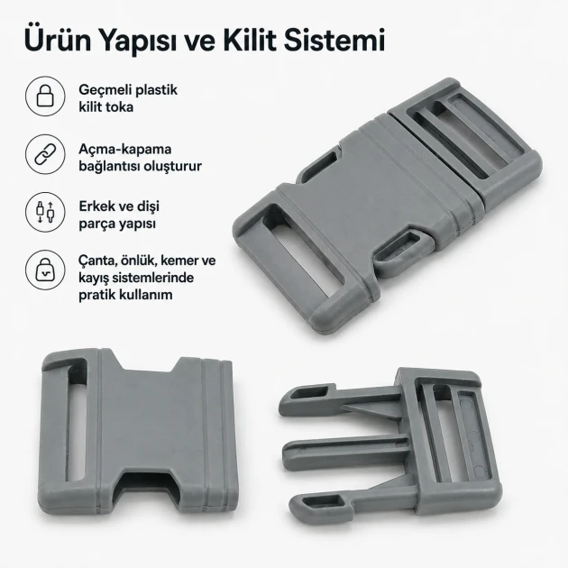 Snap Plastic Buckle 3 cm / 1.18 in for bags and accessories