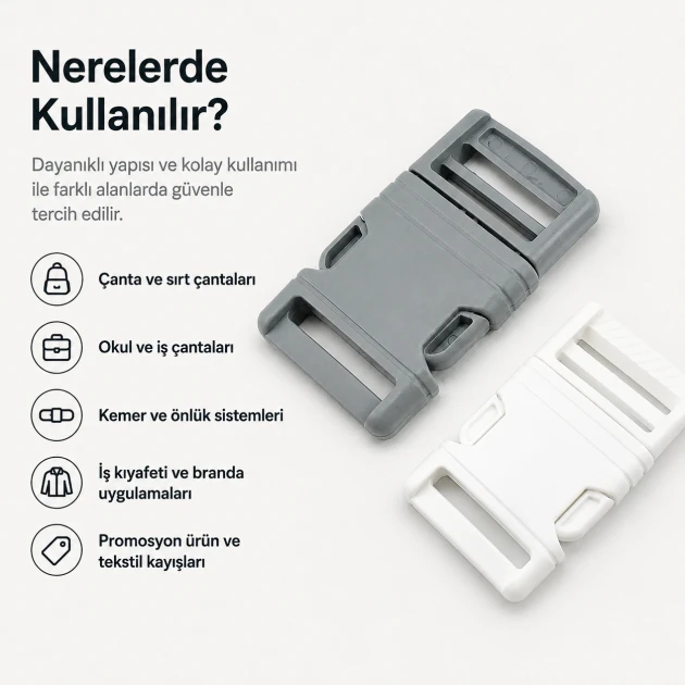 Snap Plastic Buckle 3 cm / 1.18 in for bags and accessories
