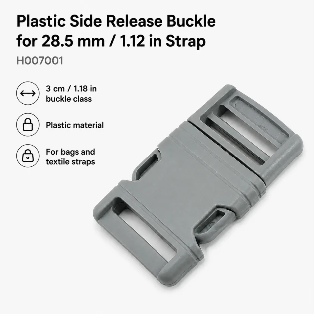 Snap Plastic Buckle 3 cm / 1.18 in for bags and accessories