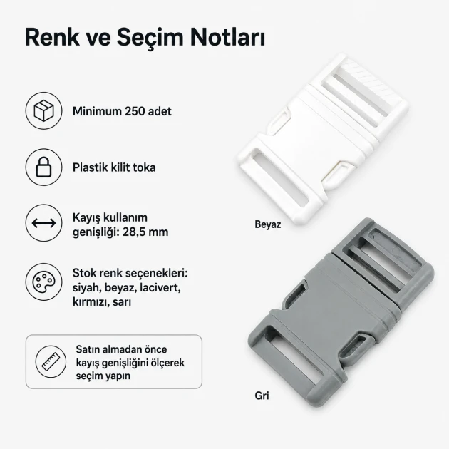 Snap Plastic Buckle 3 cm / 1.18 in for bags and accessories