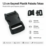 1.5 cm / 0.59 in Plastic Bandolier Buckle Snap Plastic Buckle H009071