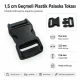 1.5 cm / 0.59 in Plastic Bandolier Buckle Snap Plastic Buckle for bags, shoes, and various textile applications