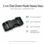 Bandolier Buckle 2 cm / 0.79 in Snap-On Plastic Buckle Special Production H009074SPC
