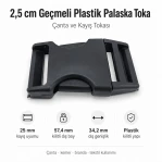 Snap Bandolier Buckle 2.5 cm / 1 in Plastic Side-Release Buckle for Bags and Webbing H009076