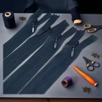 22 cm Closed End (Bottom) Hidden Tulle Zipper ZPHSN0022TUL