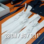 28 cm Type 6 Nylon Coat Zipper – Open End (Separate) ZPHSN0028T6