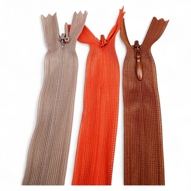 60 cm Closed End (Bottom) Hidden Tulle Zipper  ZPHSN0060TUL