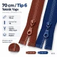70 cm #6 Nylon Coil Sweatshirt Zipper Open End