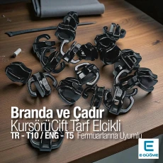 T10 Çift Elcikli Naylon Fermuar Kursörü Çadır Fermuarı Kursörü IN002N10C