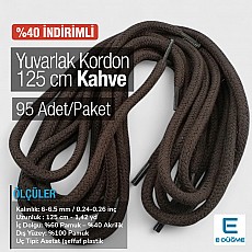 Braided Cord 130 cm - 1,42 yd Cotton Brown PROMO PROMOYKRD00Brown