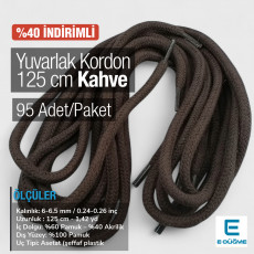 Braided Cord 130 cm - 1,42 yd Cotton Brown PROMO PROMOYKRD00Brown