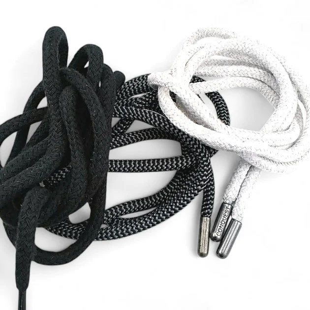 130 cm - 1,42 yd Braided Cord Cotton Dark Grey Tres Cord 100 Pcs YKRD00PDGrey