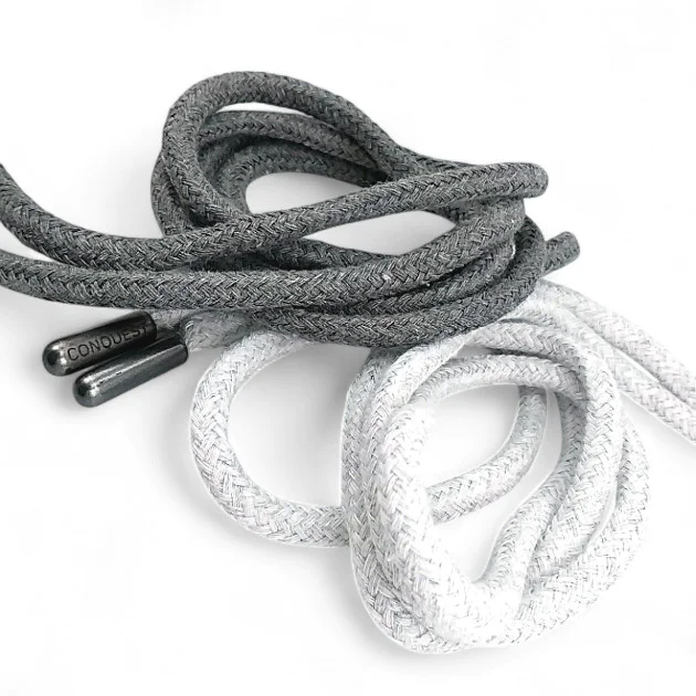 130 cm - 1,42 yd Braided Cord Cotton Dark Grey Tres Cord 100 Pcs YKRD00PDGrey