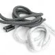 130 cm - 1,42 yd Braided Cord Cotton Dark Grey Tres Cord 100 Pcs YKRD00PDGrey