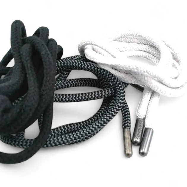 130 cm - 1,42 yd Braided Cord Cotton Dark Grey Tres Cord 100 Pcs YKRD00PDGrey