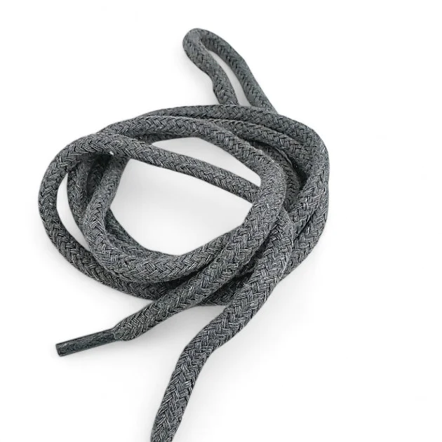 130 cm - 1,42 yd Braided Cord Cotton Dark Grey Tres Cord 100 Pcs YKRD00PDGrey