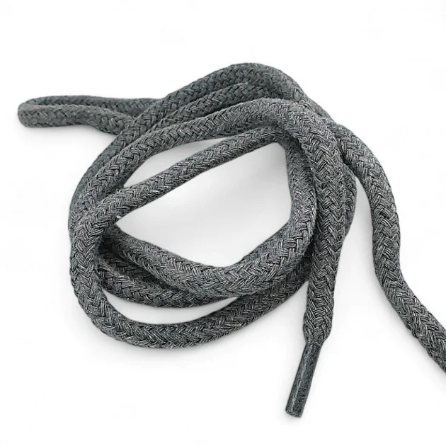 130 cm - 1,42 yd Braided Cord Cotton Dark Grey Tres Cord 100 Pcs YKRD00PDGrey